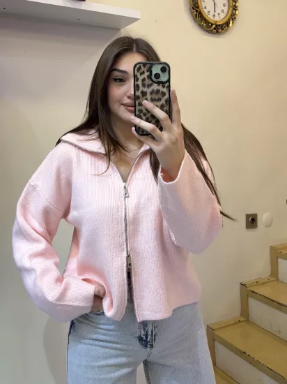 Çift Fermuarlı Triko Kazak