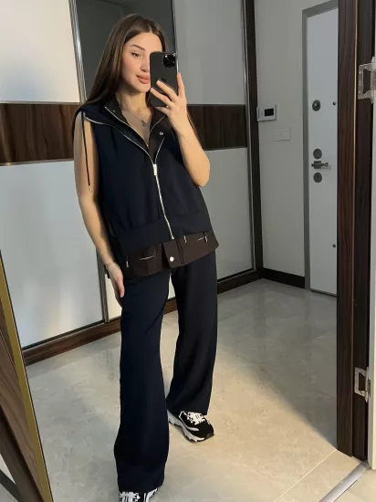 Twist Tasarım Yelekli Takım 