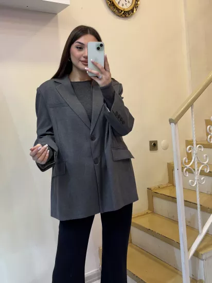 Pamuklu Blazer Ceket Oversize
