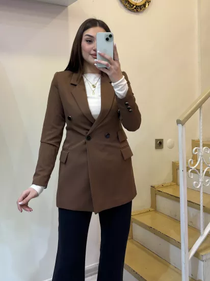 Atlas Çift Cepli Oturan Model Blazer Ceket