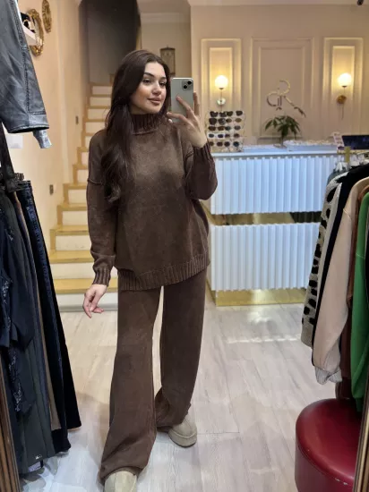 Dikiş Detaylı Triko Takım