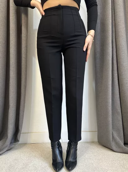 Flotalı Havuç Kesim Kumaş Pantolon