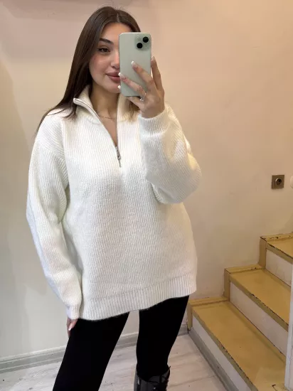 Fermuarlı Triko Kazak