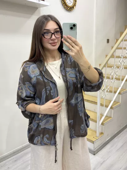 Kapşonlu Fermuarlı Ceket 