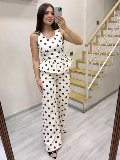 Puantiyeli İkili Denim Takım