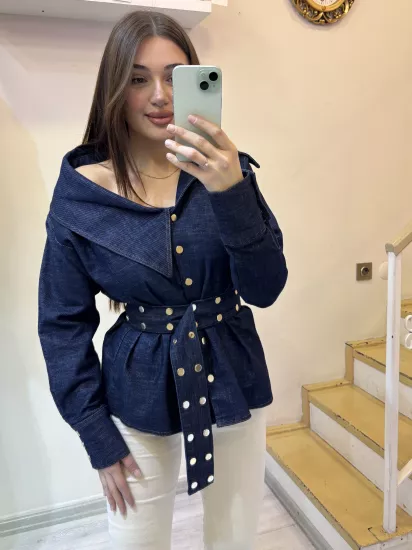 Tasarım Jean Kemerli Gömlek