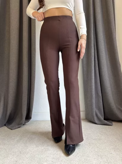 Dikiş Detaylı Paça Yırtmaçlı İspanyol Paça Tayt