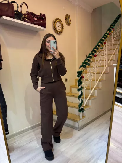 Kapüşonlu Triko Takım 