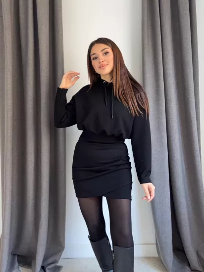 Kapüşonlu Sweat Elbise