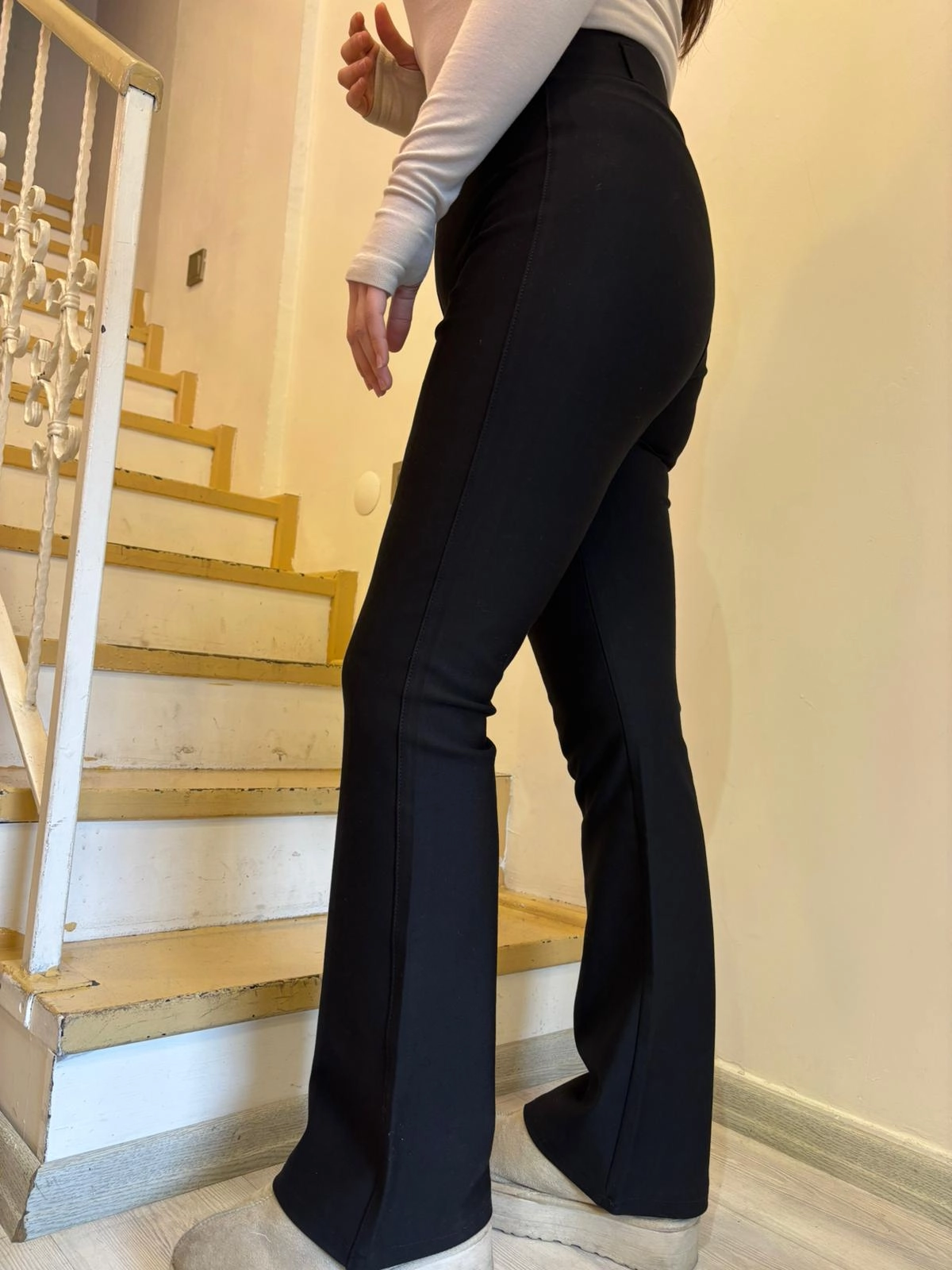 Punto Kumaş Toparlayıcı İspanyol Pantolon