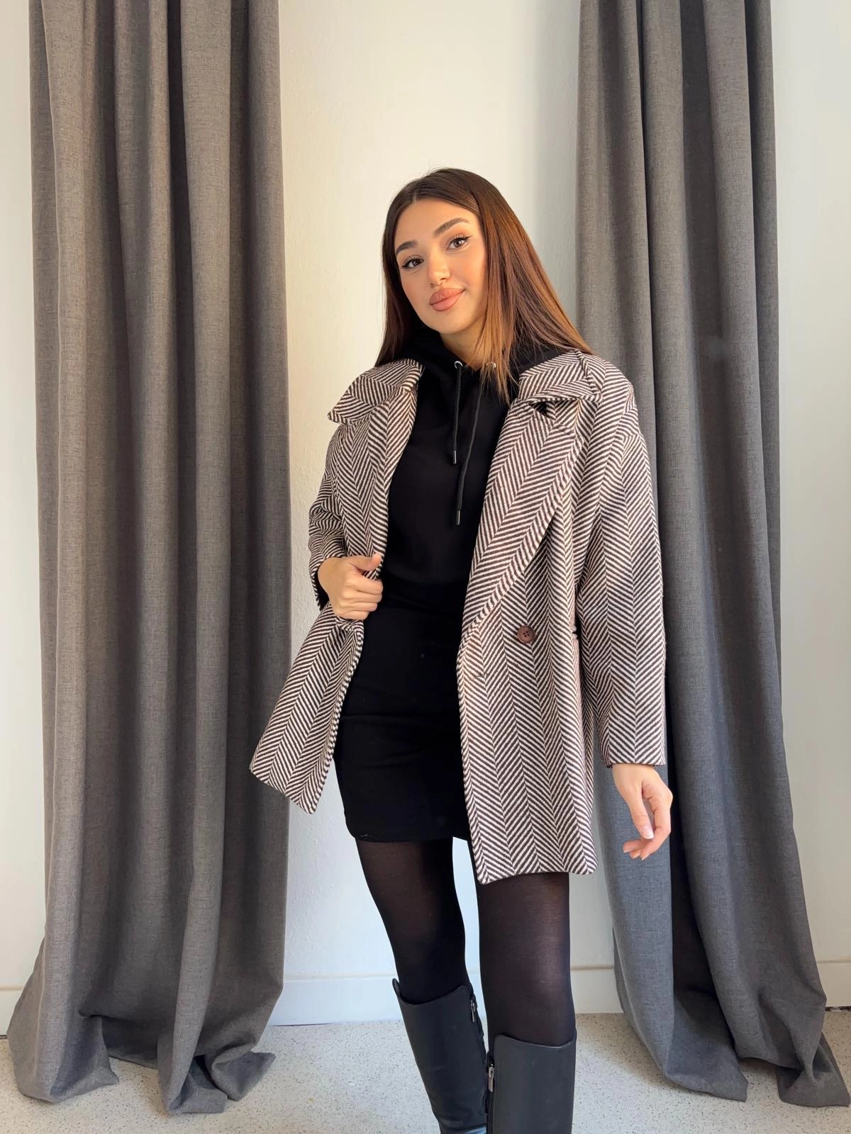 Balıksırtı Kaşe Kaban