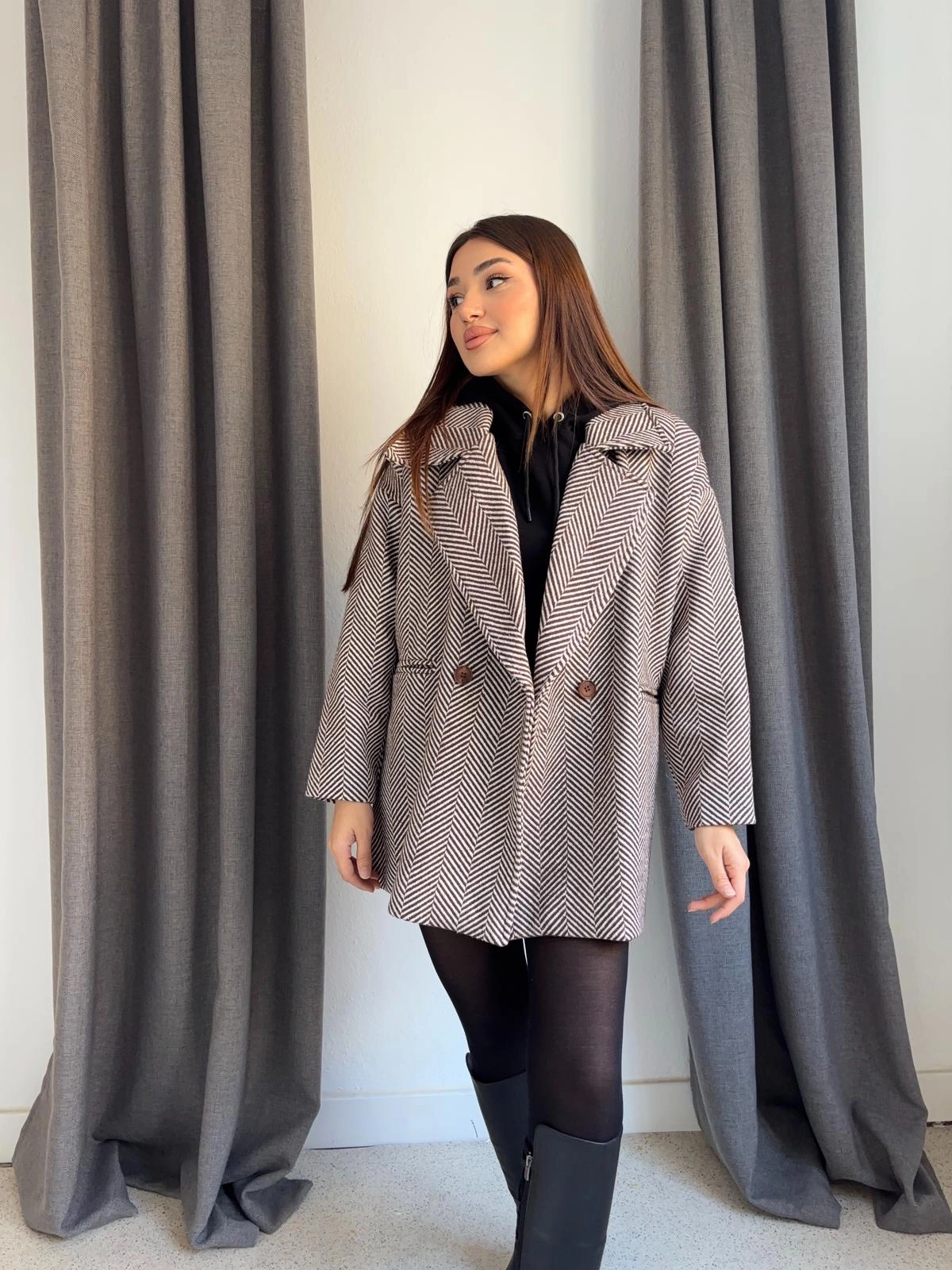 Balıksırtı Kaşe Kaban