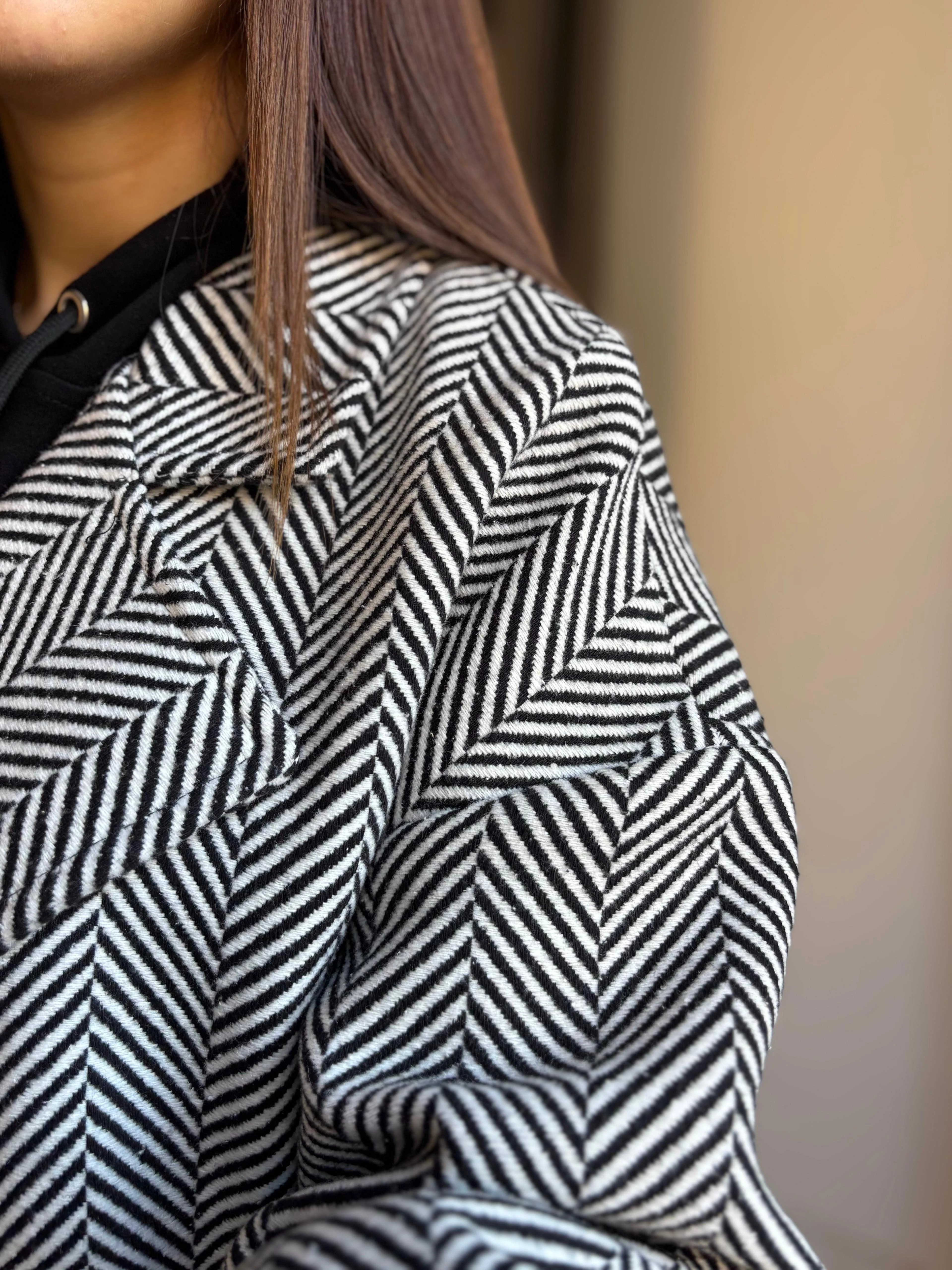 Balıksırtı Kuşaklı Kaşe Kaban